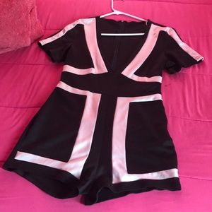 Black & White Color Block Romper Size L